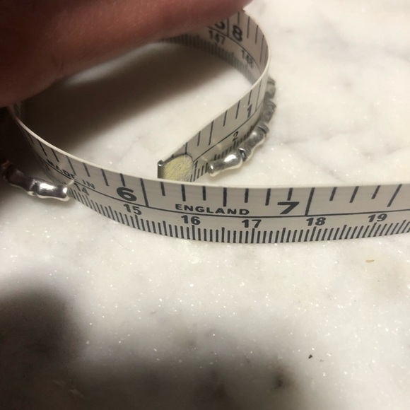 VTG Taxco Sterling Bamboo Design Style Skinny Cuff 6” Inside Circumference - Picture 6 of 6